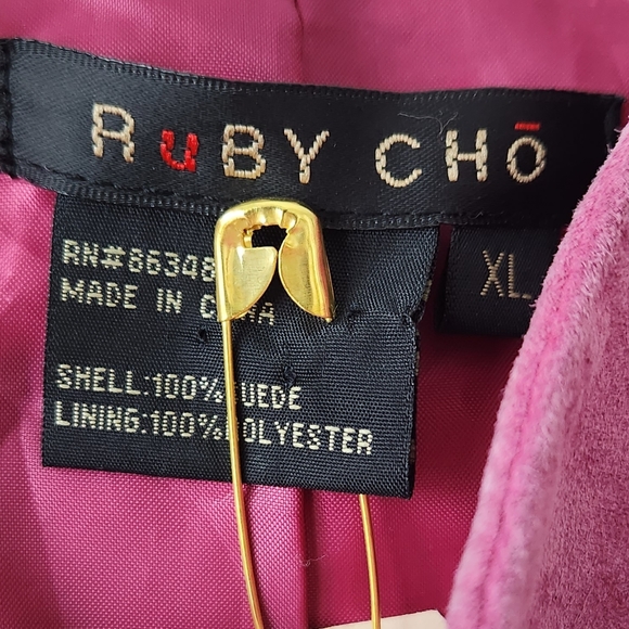 Vintage 100% suede pink fringe jacket - Picture 4 of 7